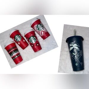 Lot of (5) NEW/Unused Starbucks Reusable Cups